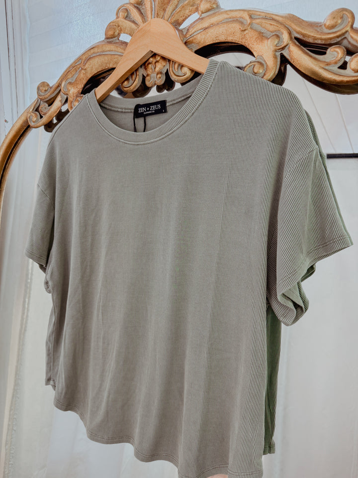 Stevie Acid Wash Drop Shoulder Tee