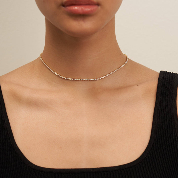 Tennis Choker Silver white diamond