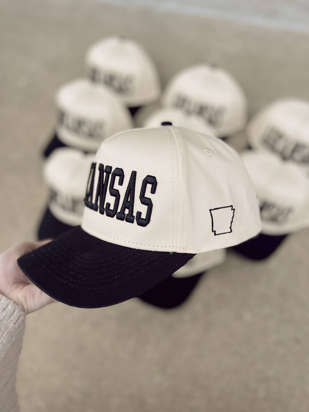 ARKANSAS Embroidered Trucker Hat-Black