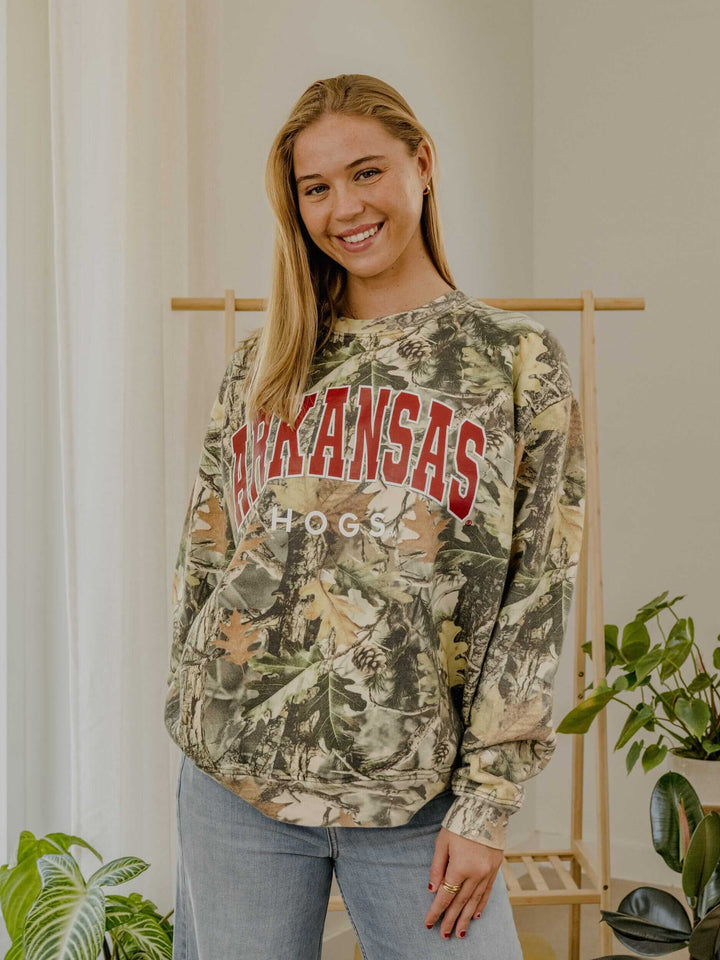 Arkansas Razorbacks Filled Gault Camouflage Sweatshirt