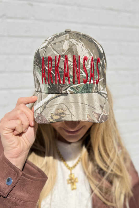ARKANSAS Camo Trucker Hat