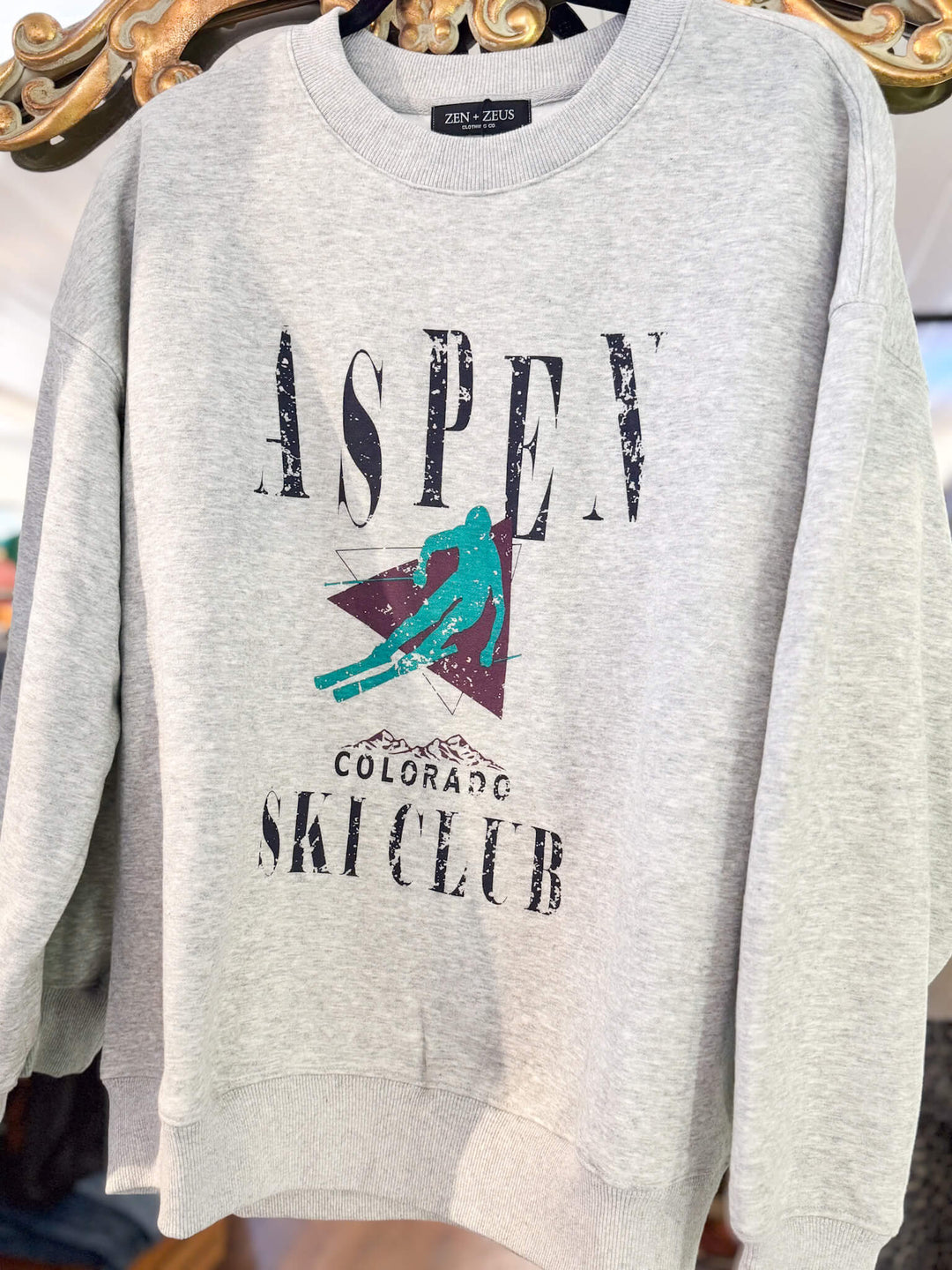 Aspen Colorado Ski Club Graphic Crewneck Sweatshirt