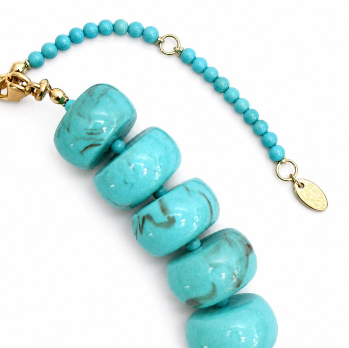 Chunky Resin &amp; Natural Stone Bead Necklace