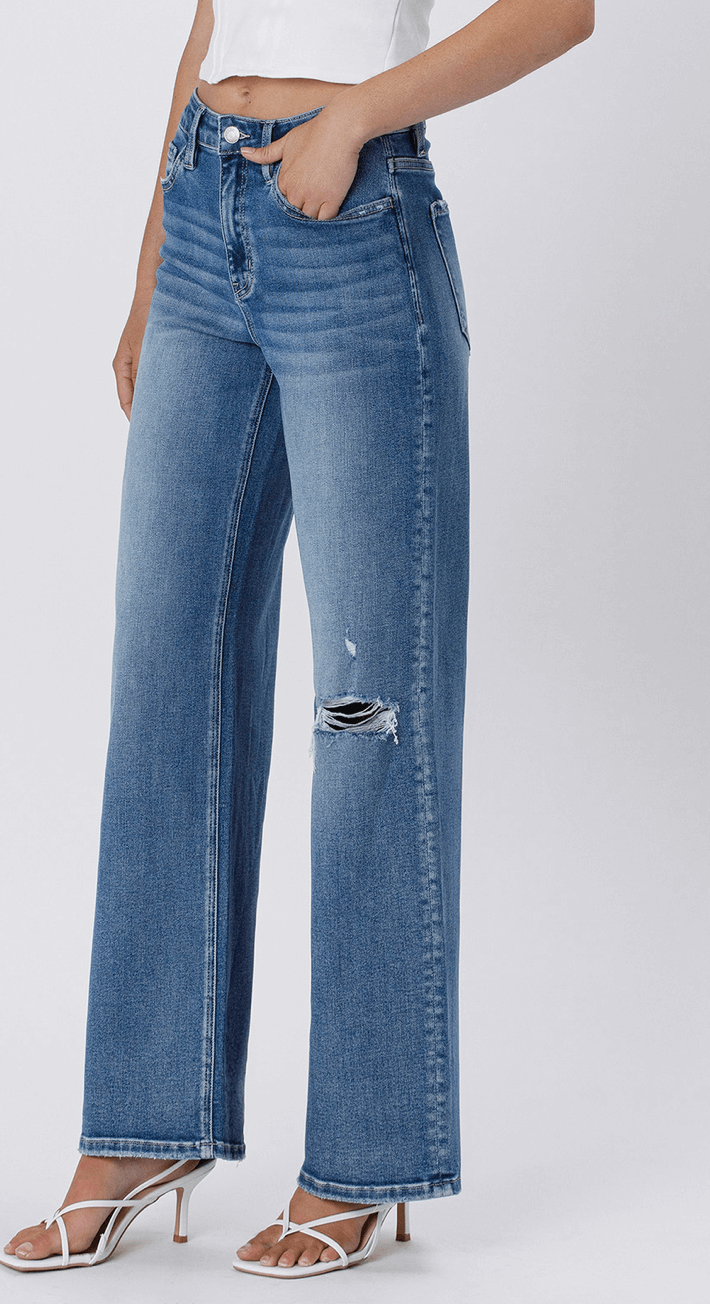 Super High Rise Baggy Wide Jeans