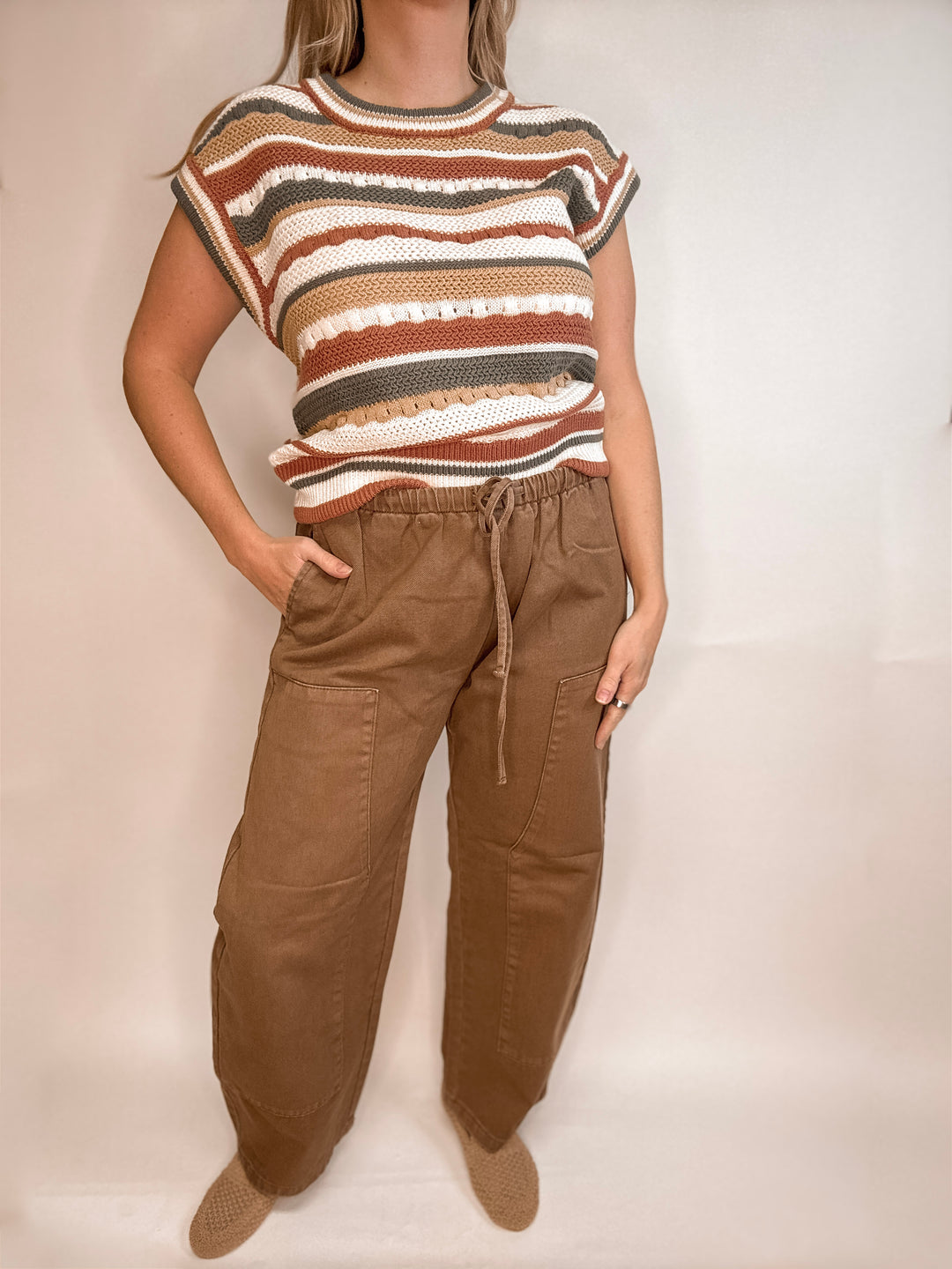 Campfire Drawstring Barrel Denim Pants
