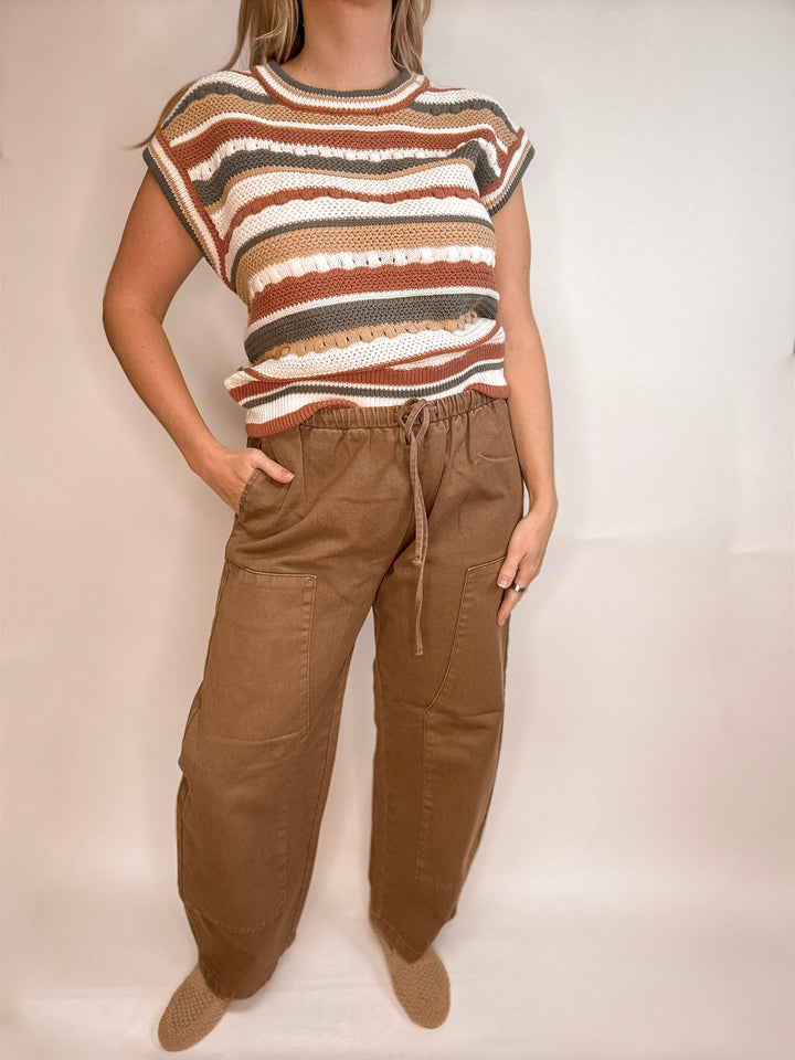 Campfire Drawstring Barrel Denim Pants
