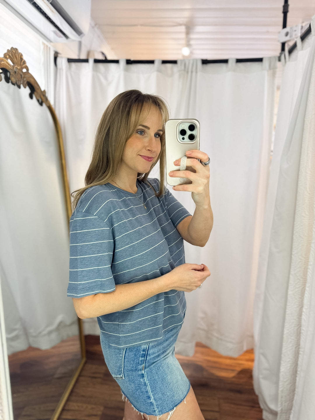 Parker Stripe Cotton Linen Top