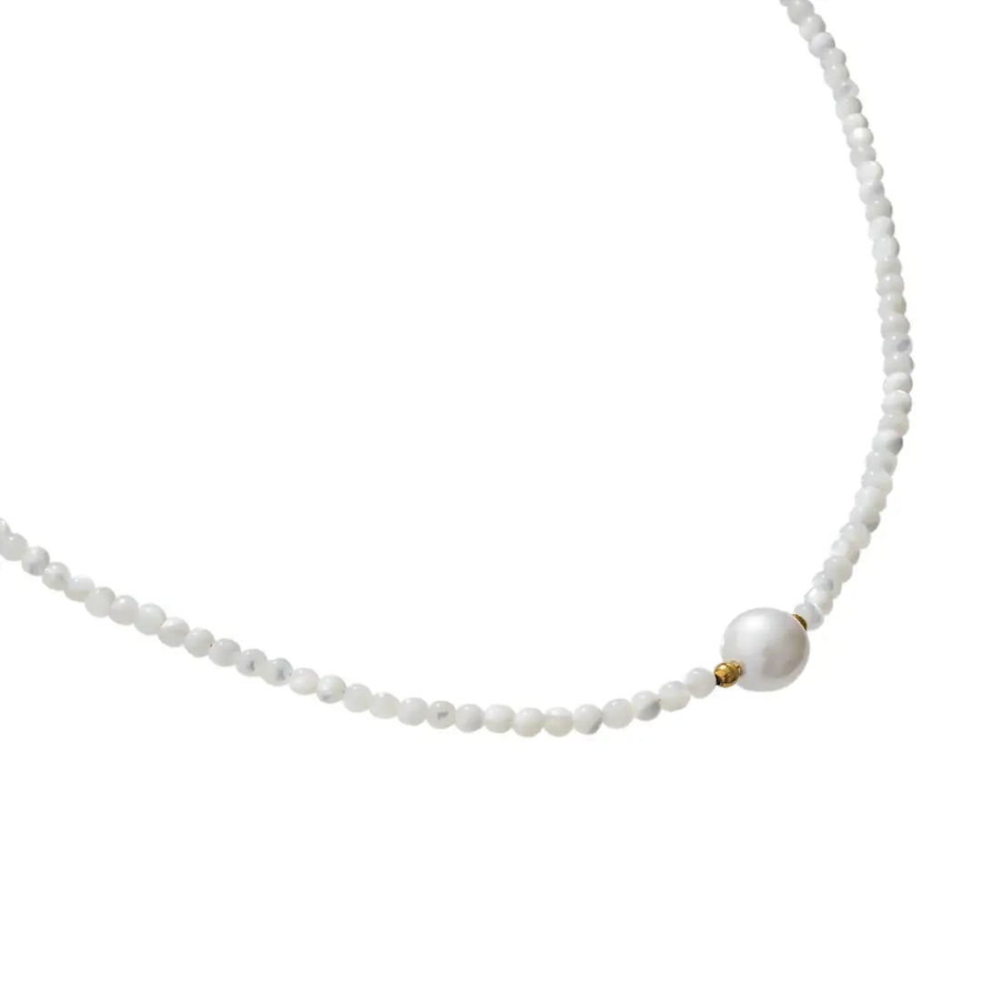 White Thin Pearls Necklace