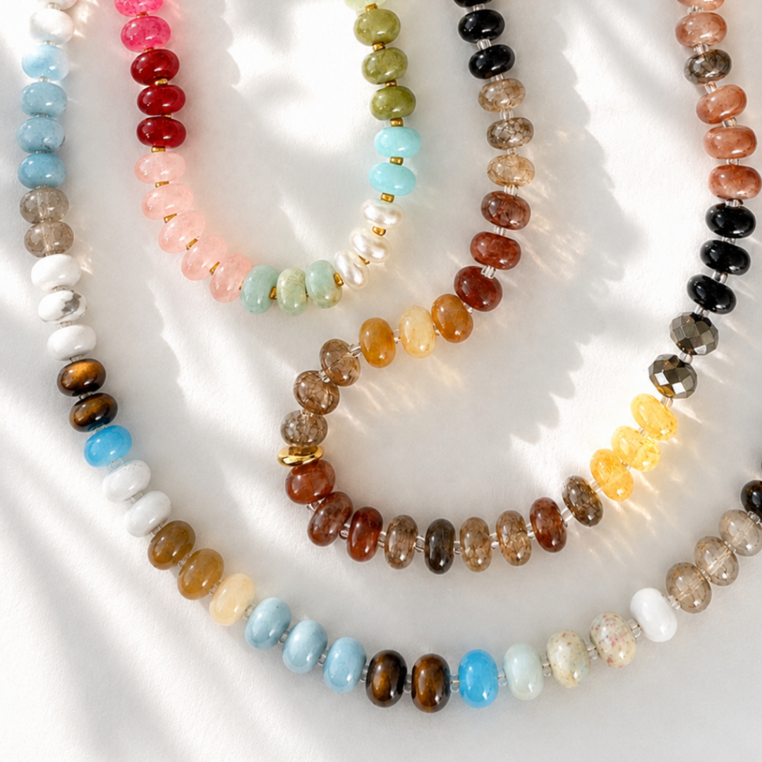 Color Garden Beaded Necklace – Natural Stone Beads Mix