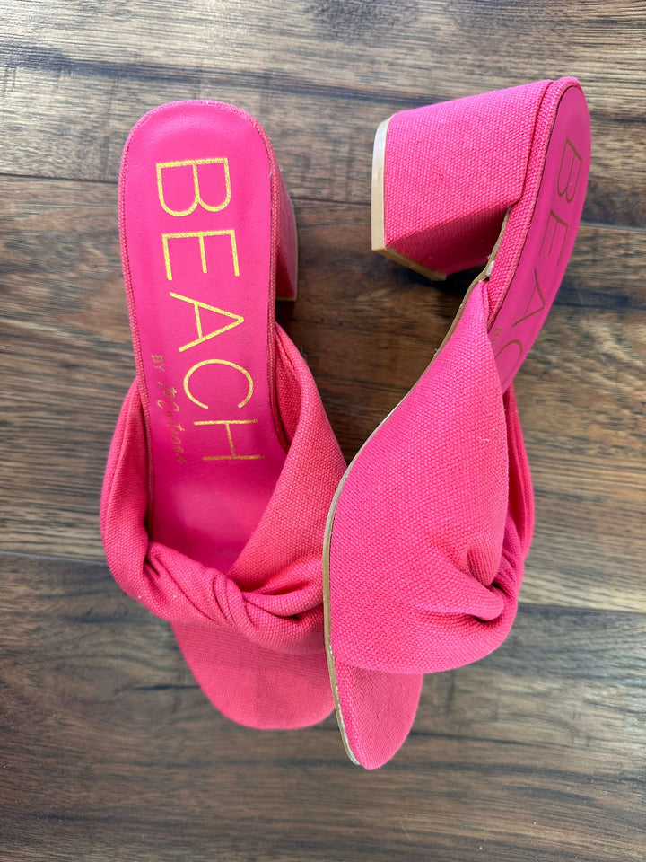 Hot Pink Juno Block Heel Sandal