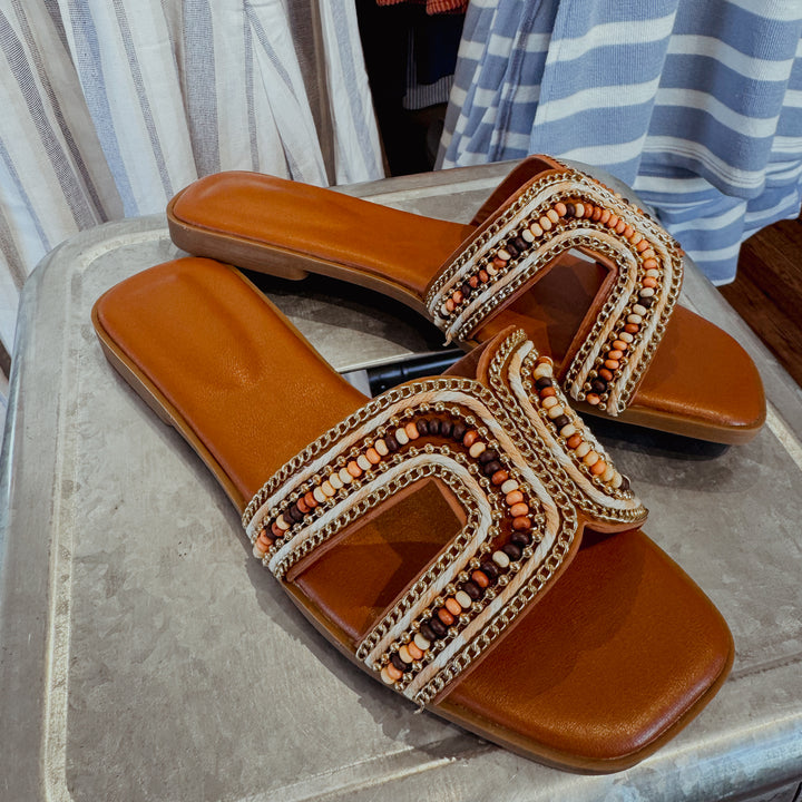 Beaded Slide Sandals