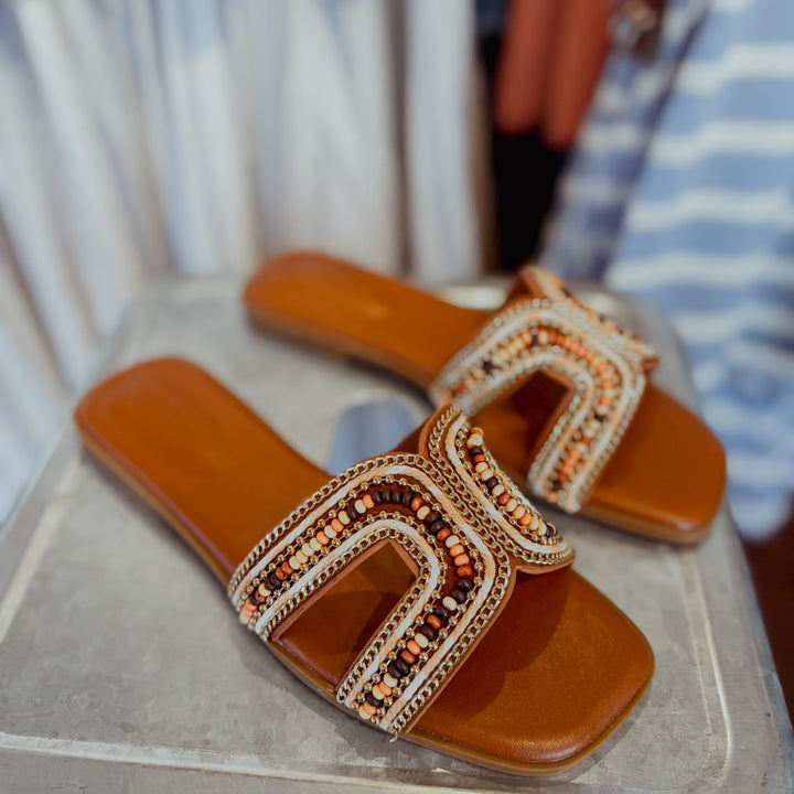 Beaded Slide Sandals