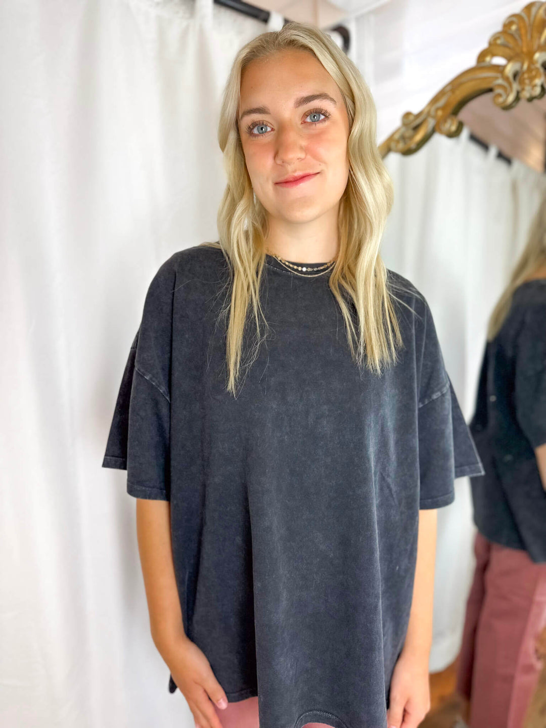 On the Edge Oversized Mineral Wash Shirt