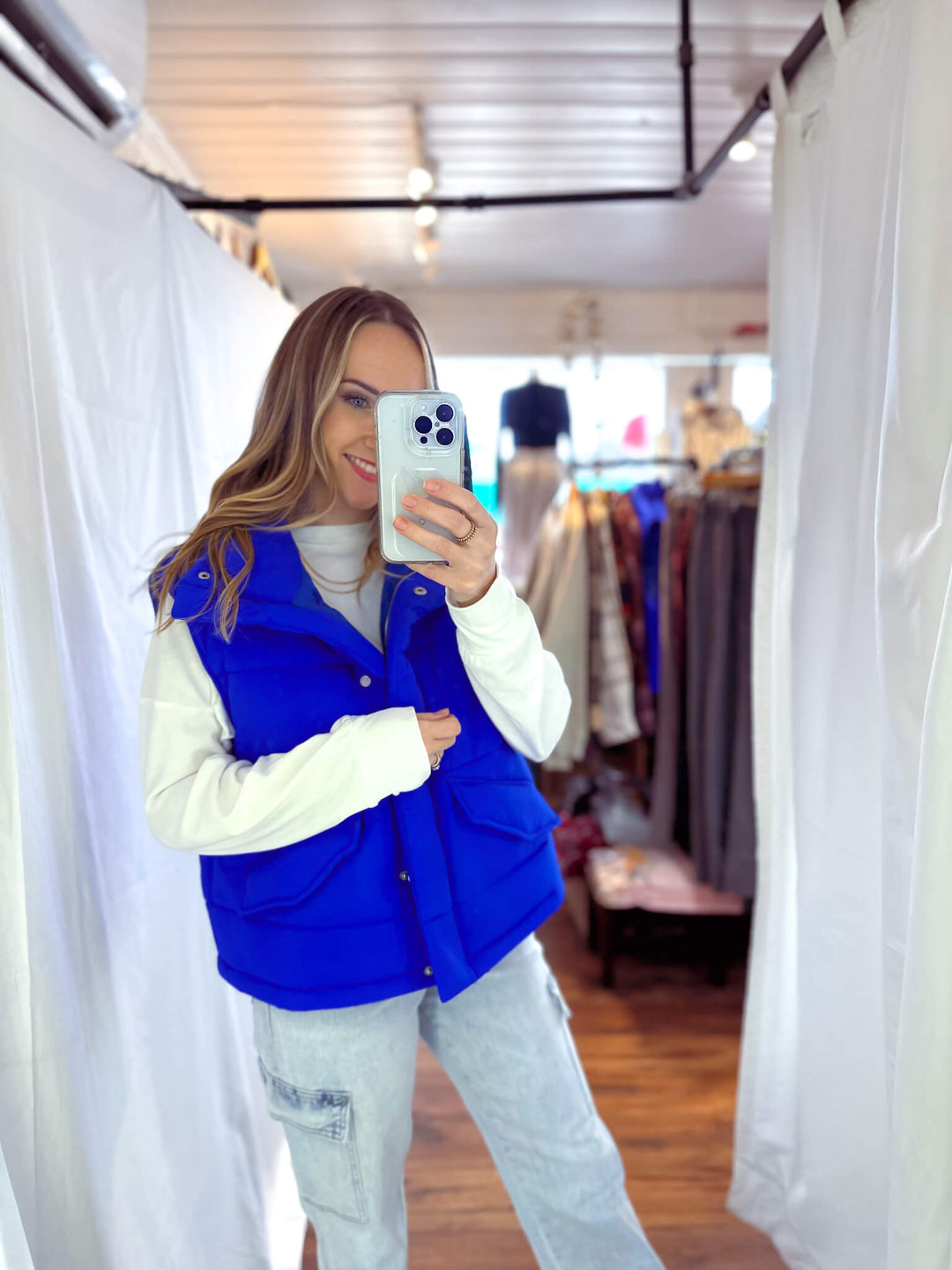 Cobalt Blue Puffer Vest