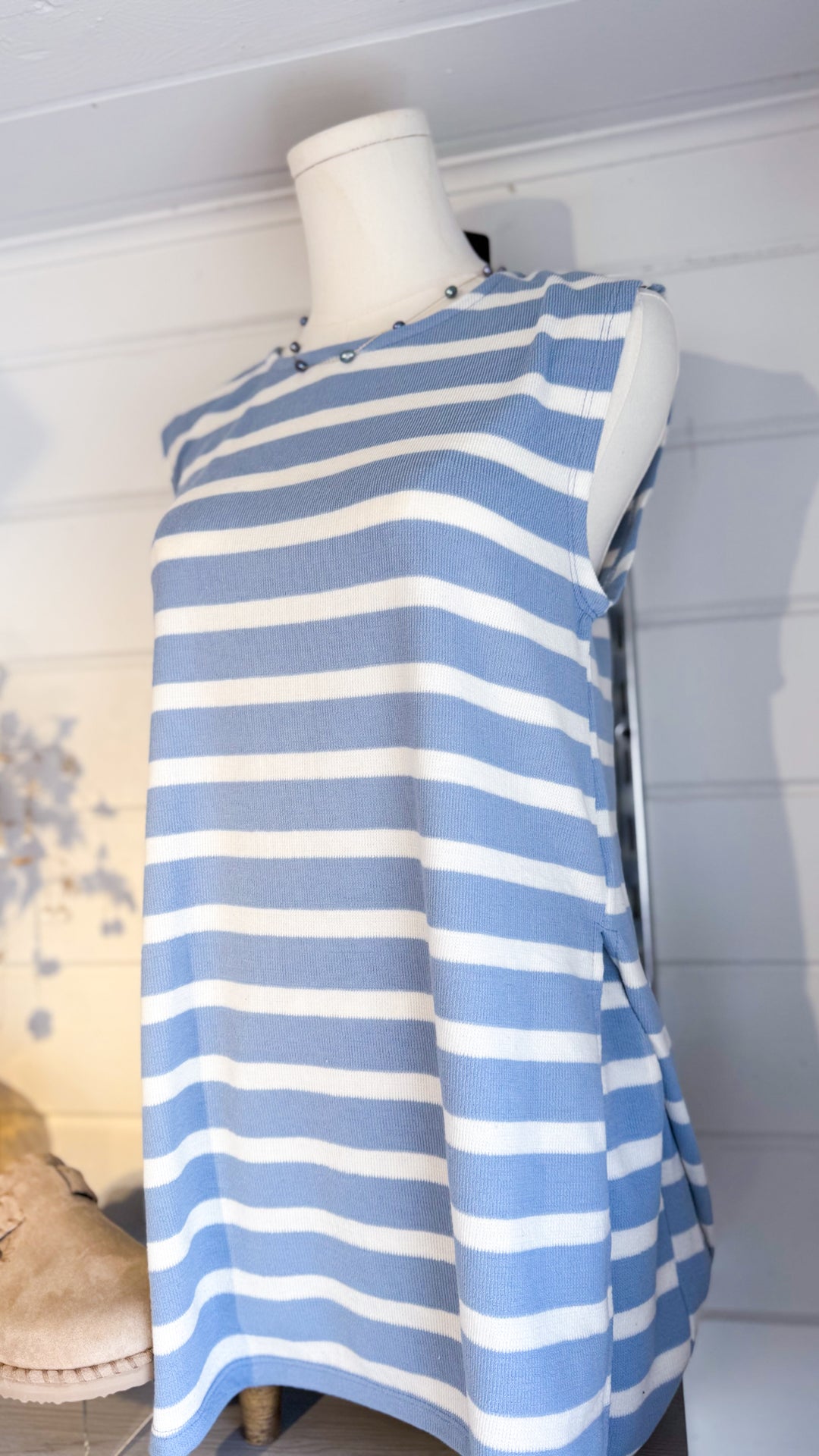 Noa Striped Sleeveless Tunic Top