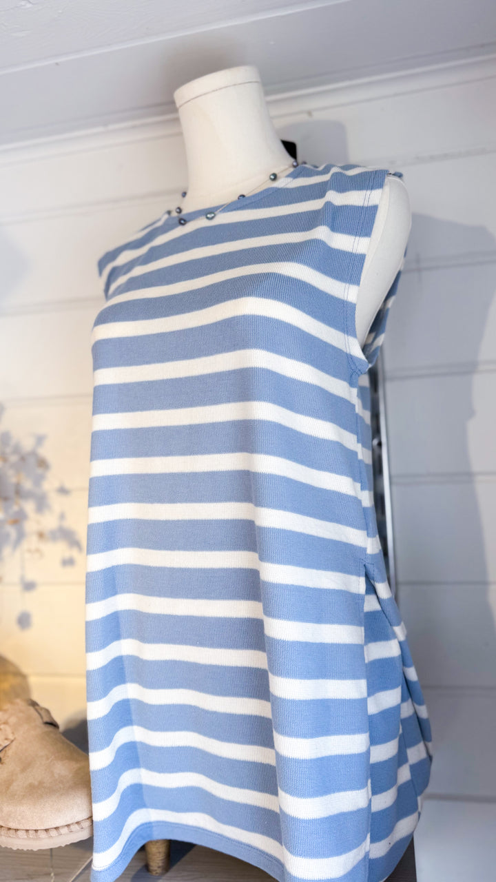 Noa Striped Sleeveless Tunic Top