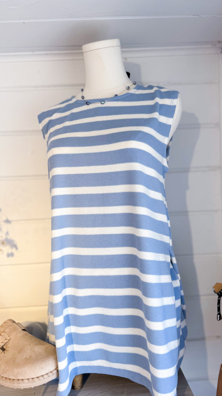 Noa Striped Sleeveless Tunic Top