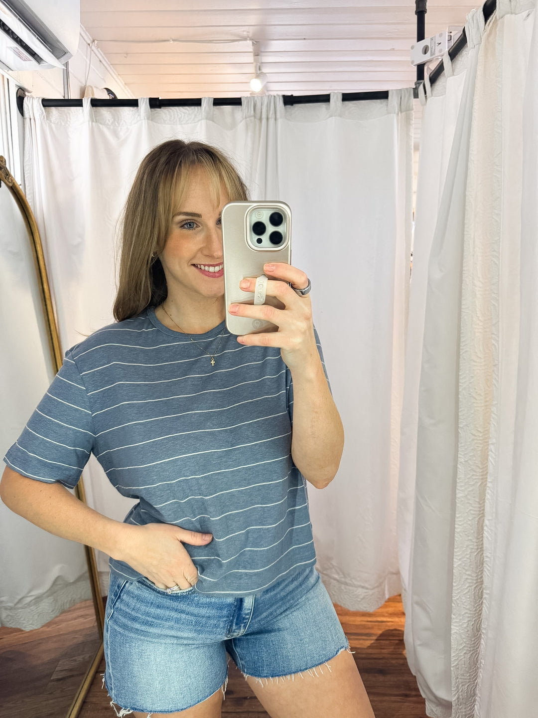 Parker Stripe Cotton Linen Top
