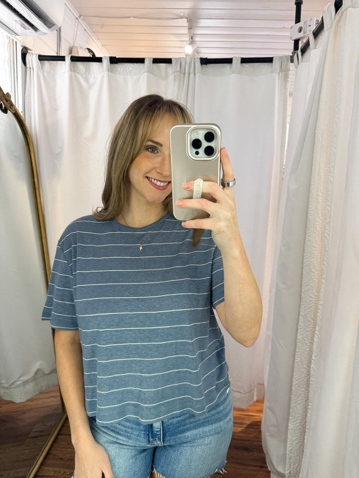 Parker Stripe Cotton Linen Top