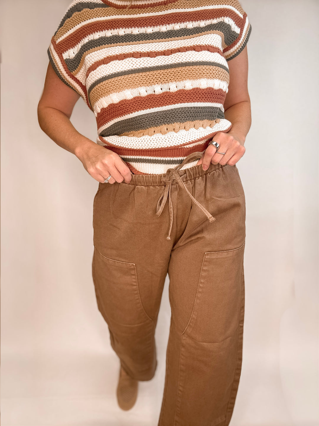 Campfire Drawstring Barrel Denim Pants