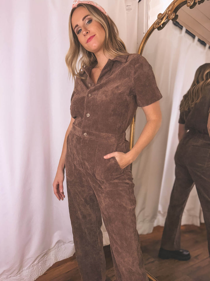 Be Brave Corduroy Pocketed Jumpsuit