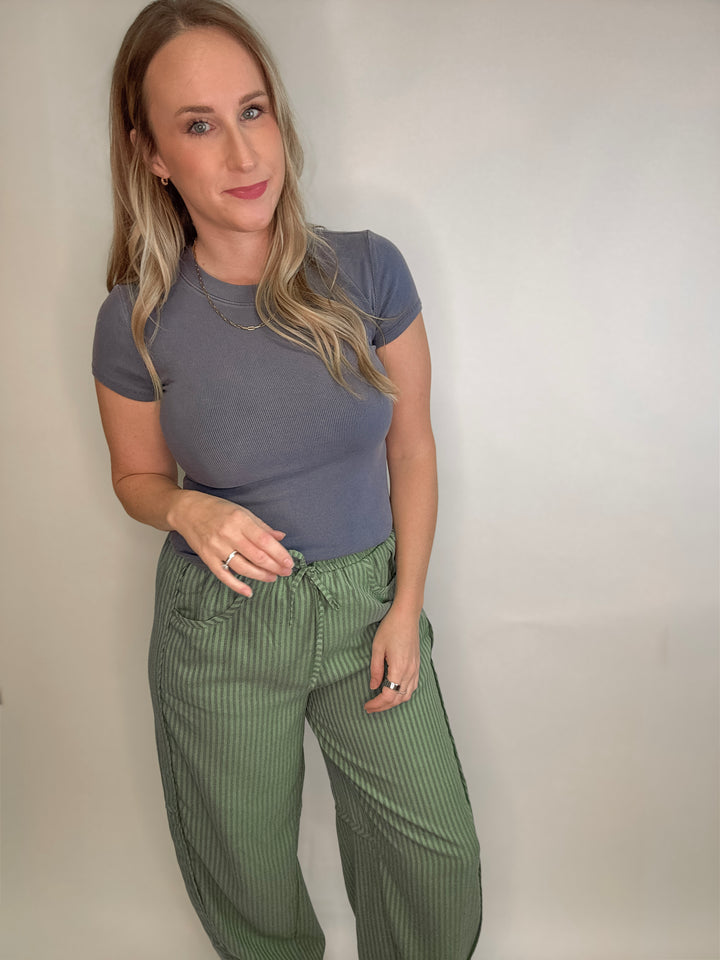 Rowan Striped Barrel Drawstring Pants