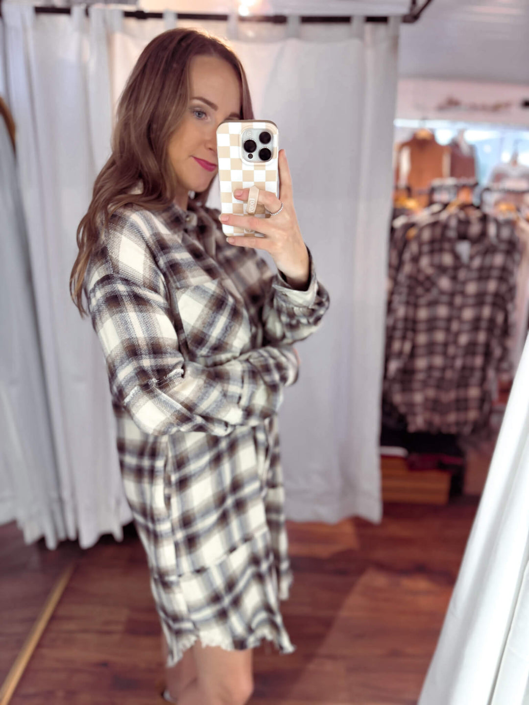 Spice Things Up Plaid Shirt Dress