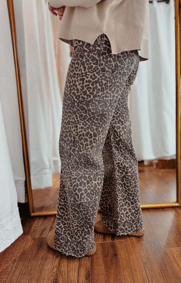 Wild Streak Leopard Wide Leg Pants