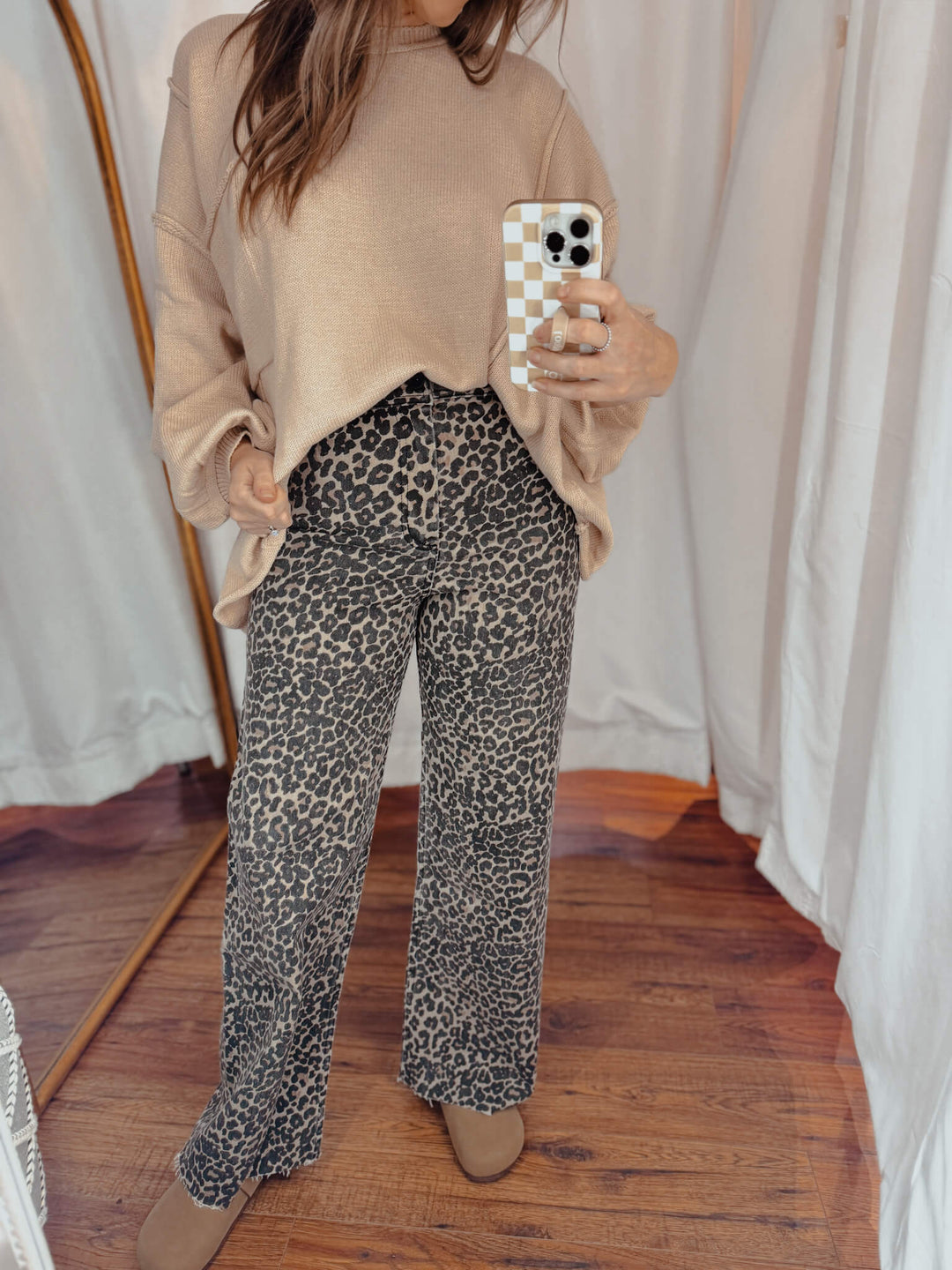 Wild Streak Leopard Wide Leg Pants