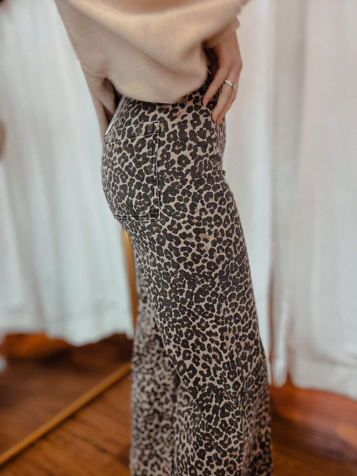 Wild Streak Leopard Wide Leg Pants