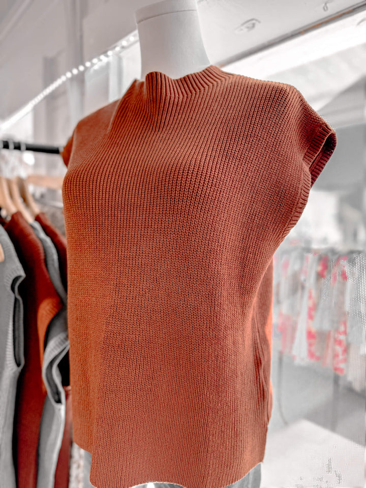 Favorite Mock Neck Sleeveless Sweater