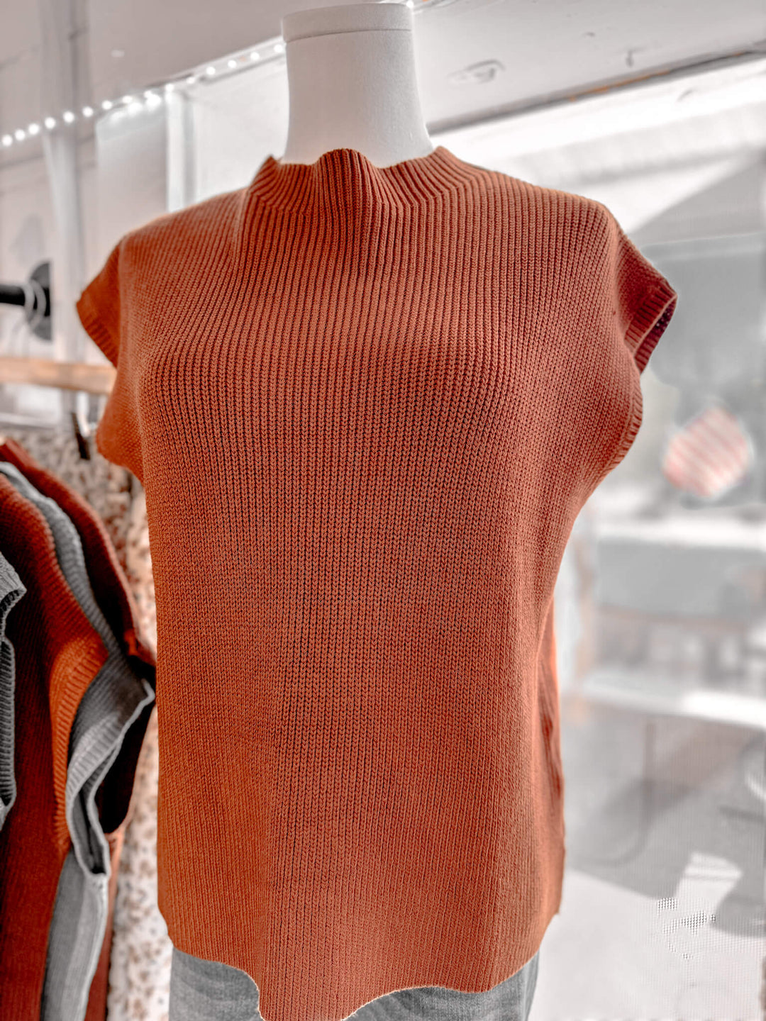 Favorite Mock Neck Sleeveless Sweater