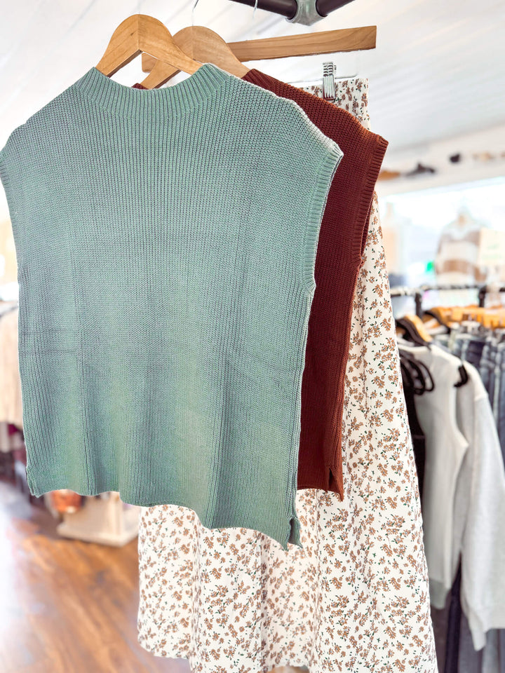 Favorite Mock Neck Sleeveless Sweater