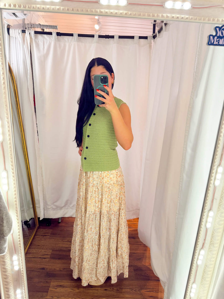 Ivory Meadow Midi Skirt
