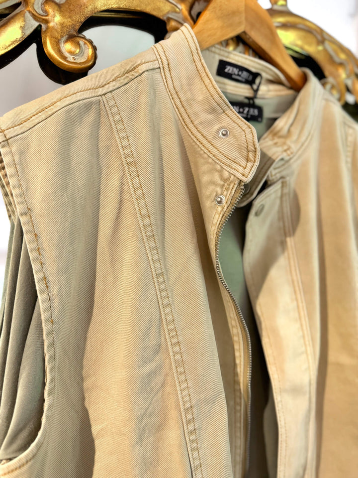 Earthbound Denim Vest in Sandstone