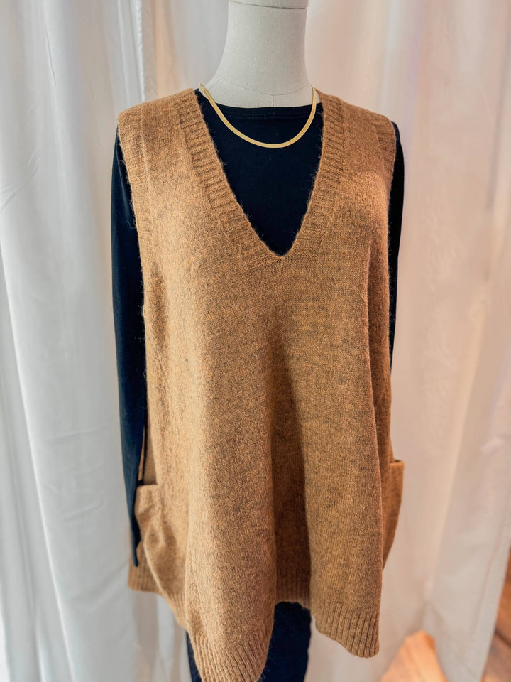 Oversized V-Neck Sweater Vest