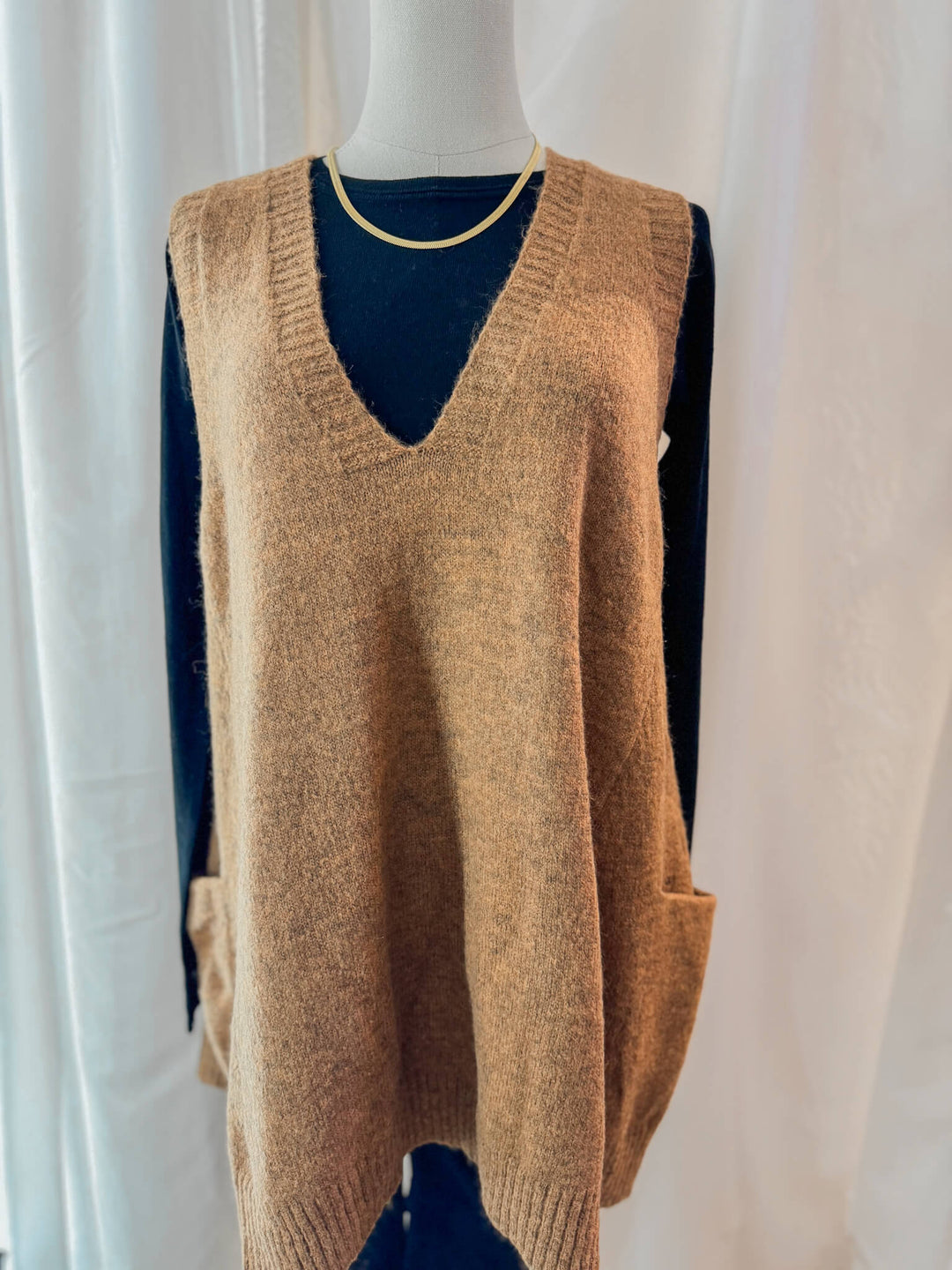 Oversized V-Neck Sweater Vest