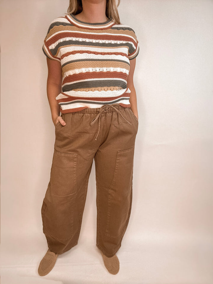 Campfire Drawstring Barrel Denim Pants