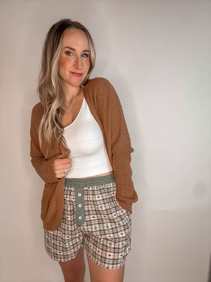 Teddy Bear Plaid Boxer Shorts