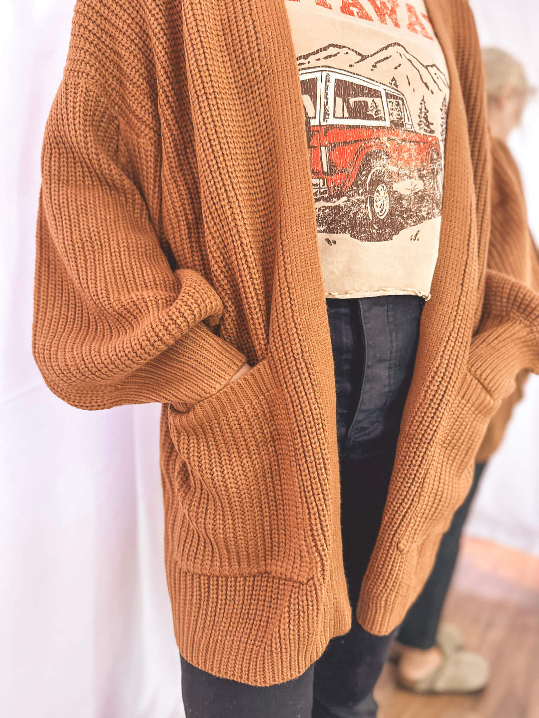 Chunky Pocketed Sweater Cardigan