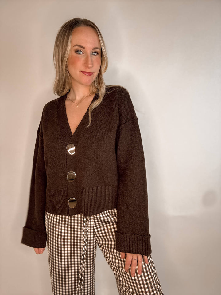 Chic Knit Sweater Cardigan - Large