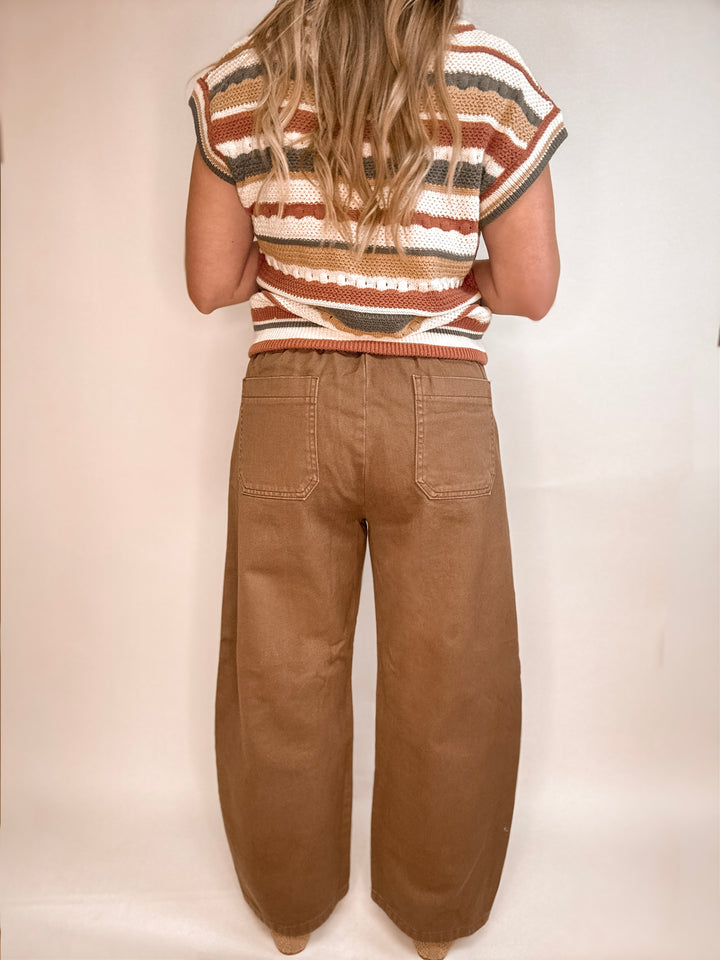 Campfire Drawstring Barrel Denim Pants