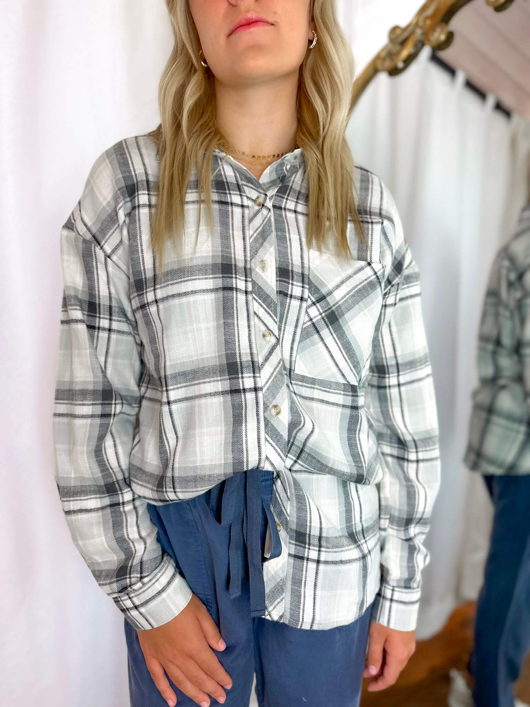 Oversized Boyfriend Flannel Button Up