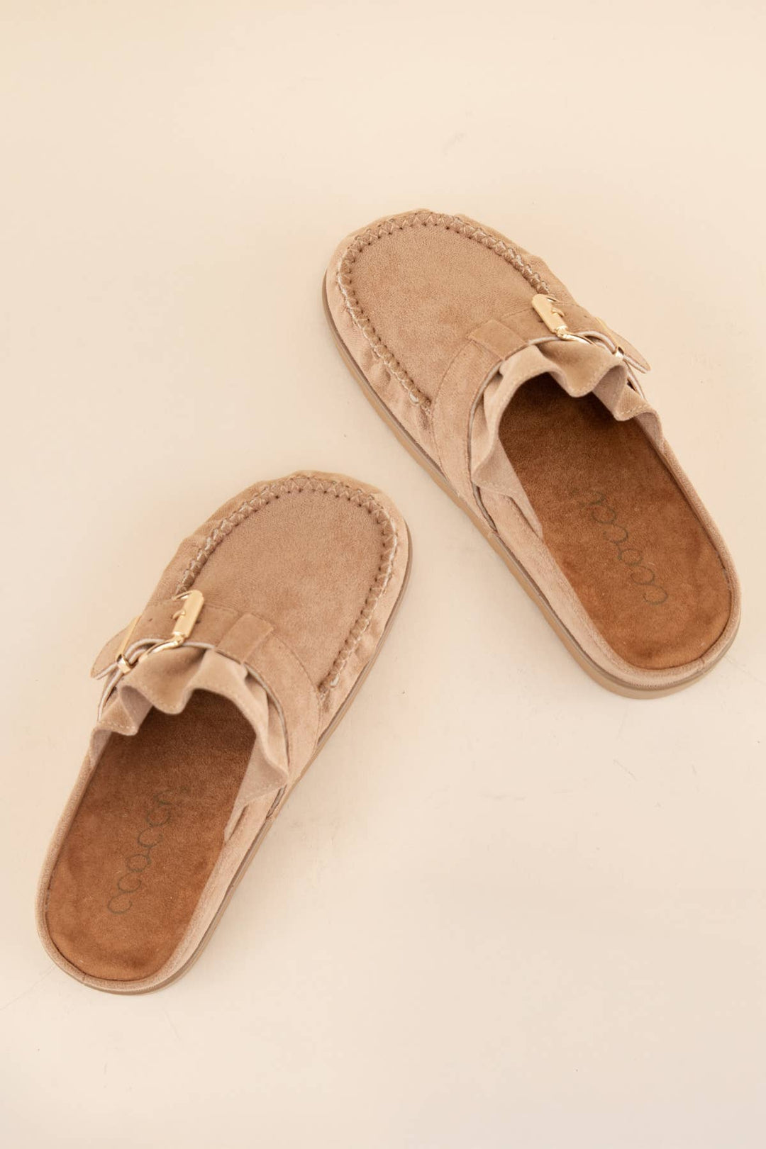 Slip-on Moccasin Mule - Taupe