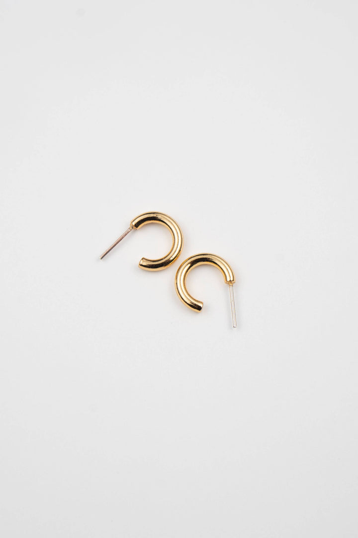 Water Resistant Gold Tiny Tube Hoops