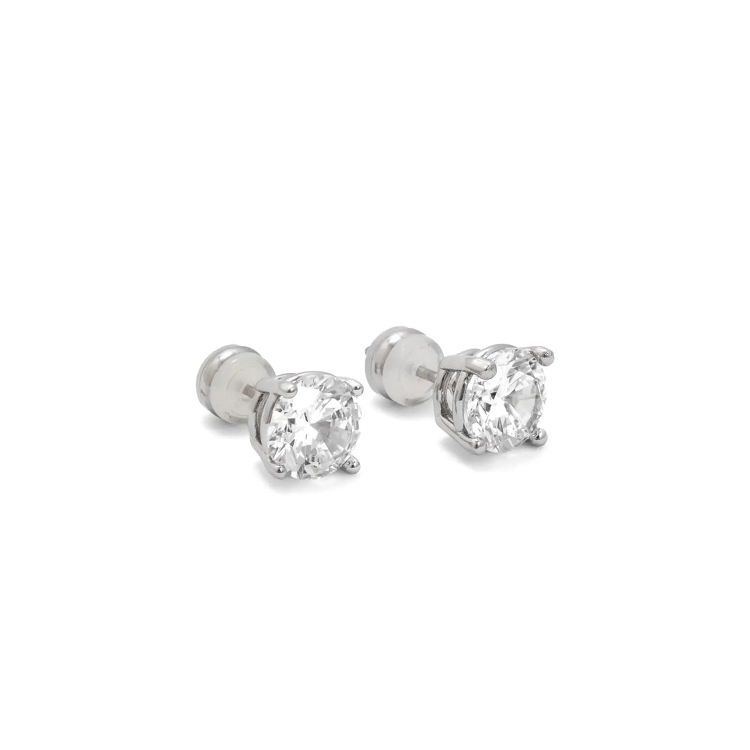 Demi-Fine 8mm Round Solitaire Stud Earrings