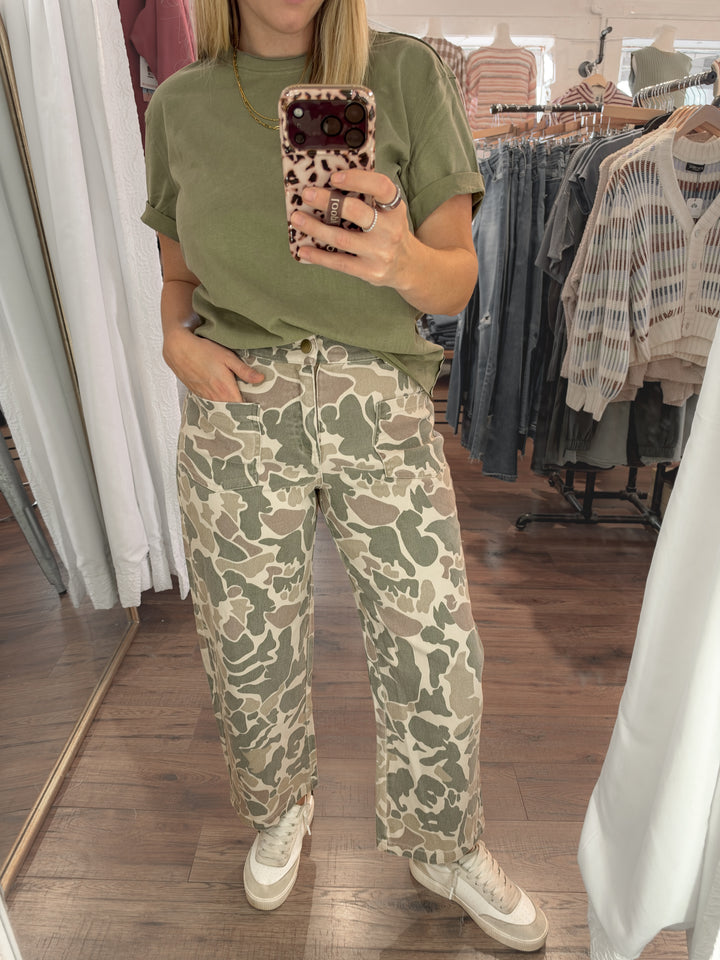 Camouflage Wide Leg Utility Pants