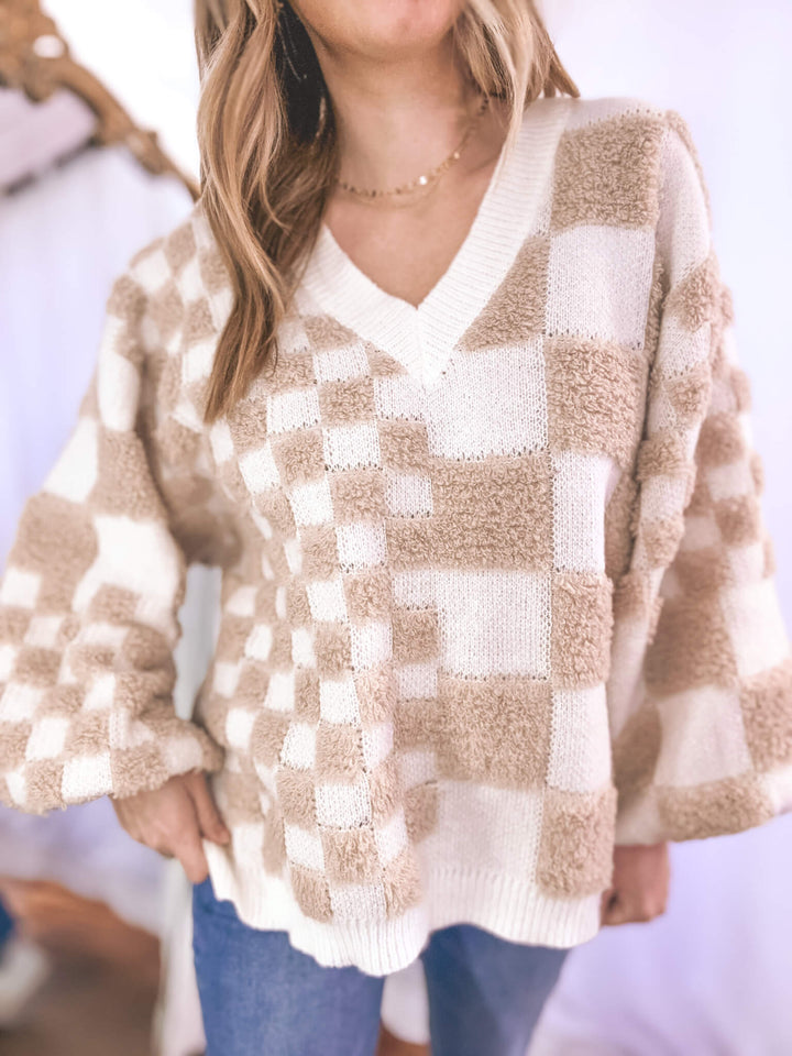 Check Yes Textured Sweater