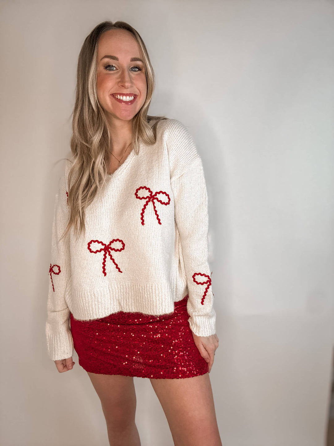 Holiday Cheer Bow Sweater