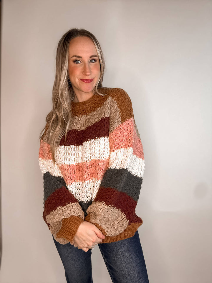Color Block Chunky Sweater